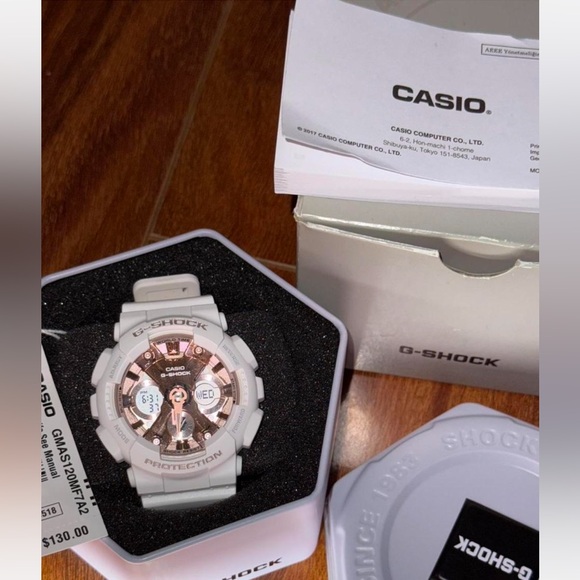 Unisex rose gold analog-digital watch Casio G-shock (5518) GMA-S120MF - Picture 6 of 7